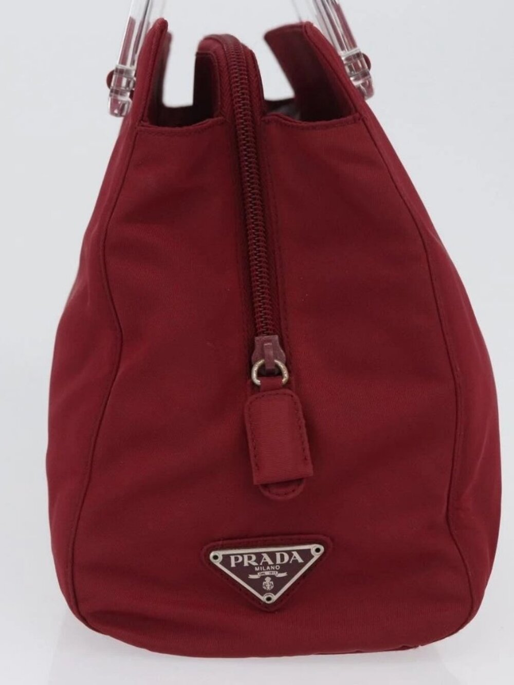 PRADA Hand Bag Nylon Red Auth ti3669 - Picture 5 of 15